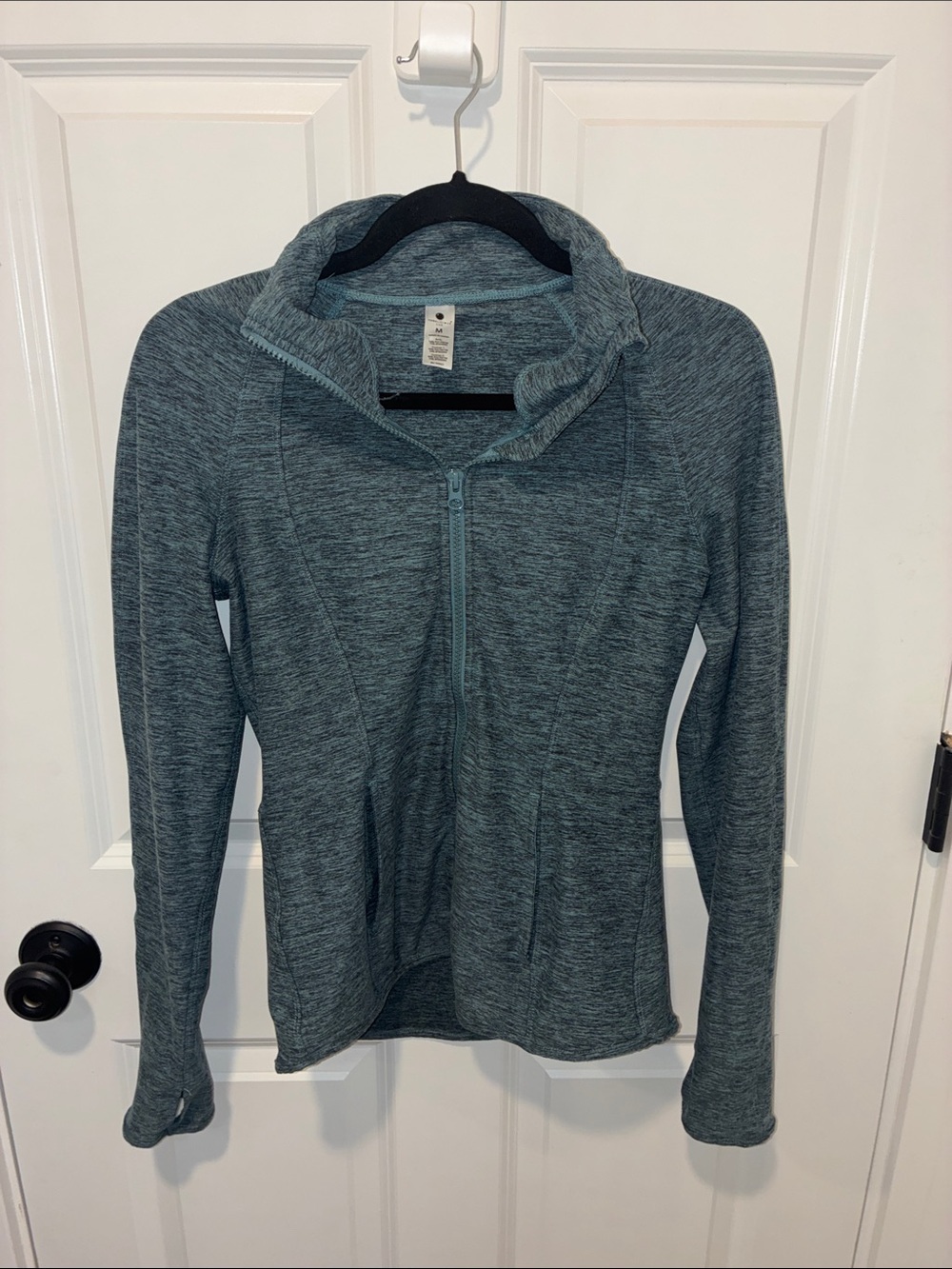 Yogalicious Heathered Slate Gray Zip-Up Hoodie Size Medium